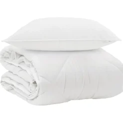 vidaXL Het Duvet voor Elk Seizoen met kussen 2 pcs Wit Microvezel