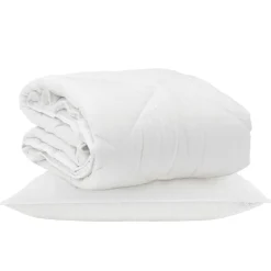 vidaXL Het Duvet voor Elk Seizoen met kussen 2 pcs Wit Microvezel