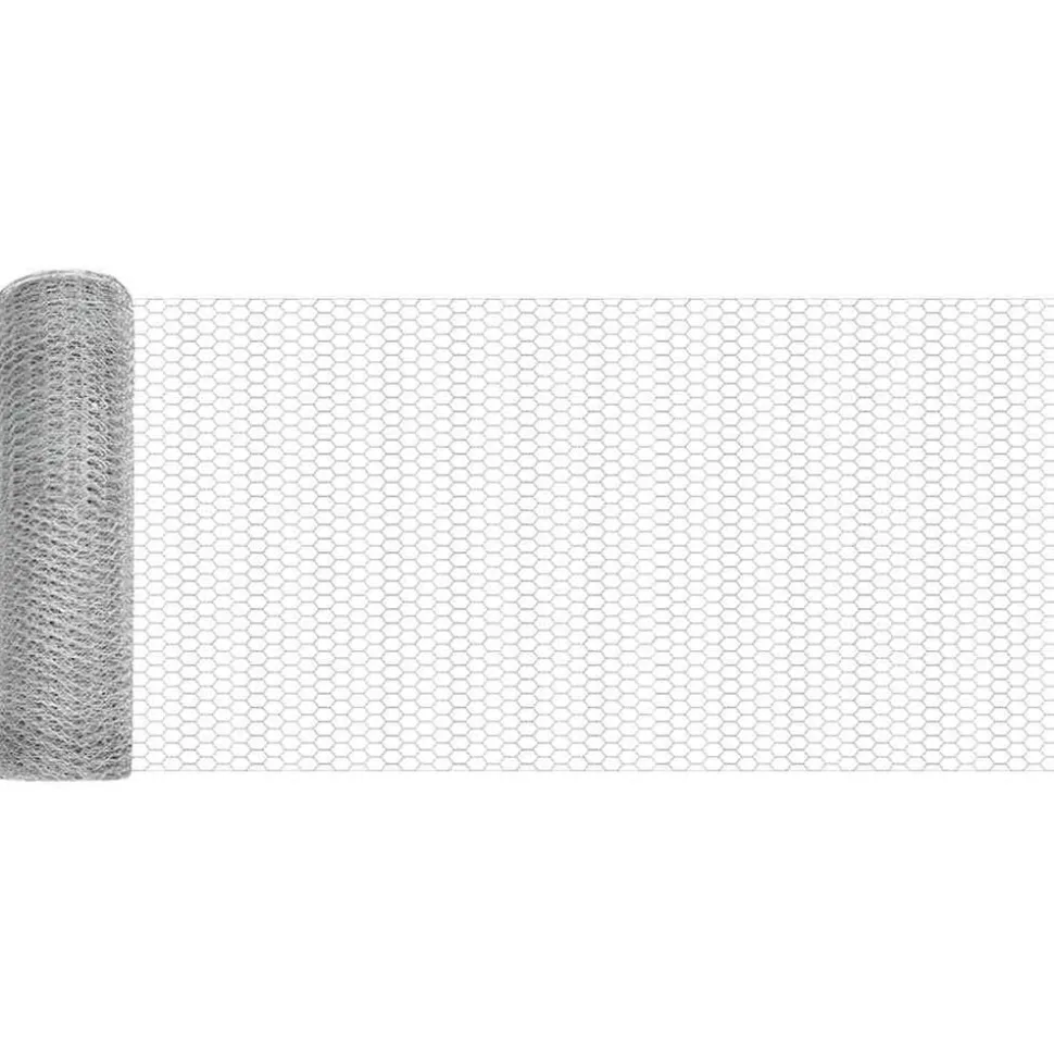 vidaXL Hexagon Hek Zilver 0,4 x 10 m Gegalvaniseerd staal
