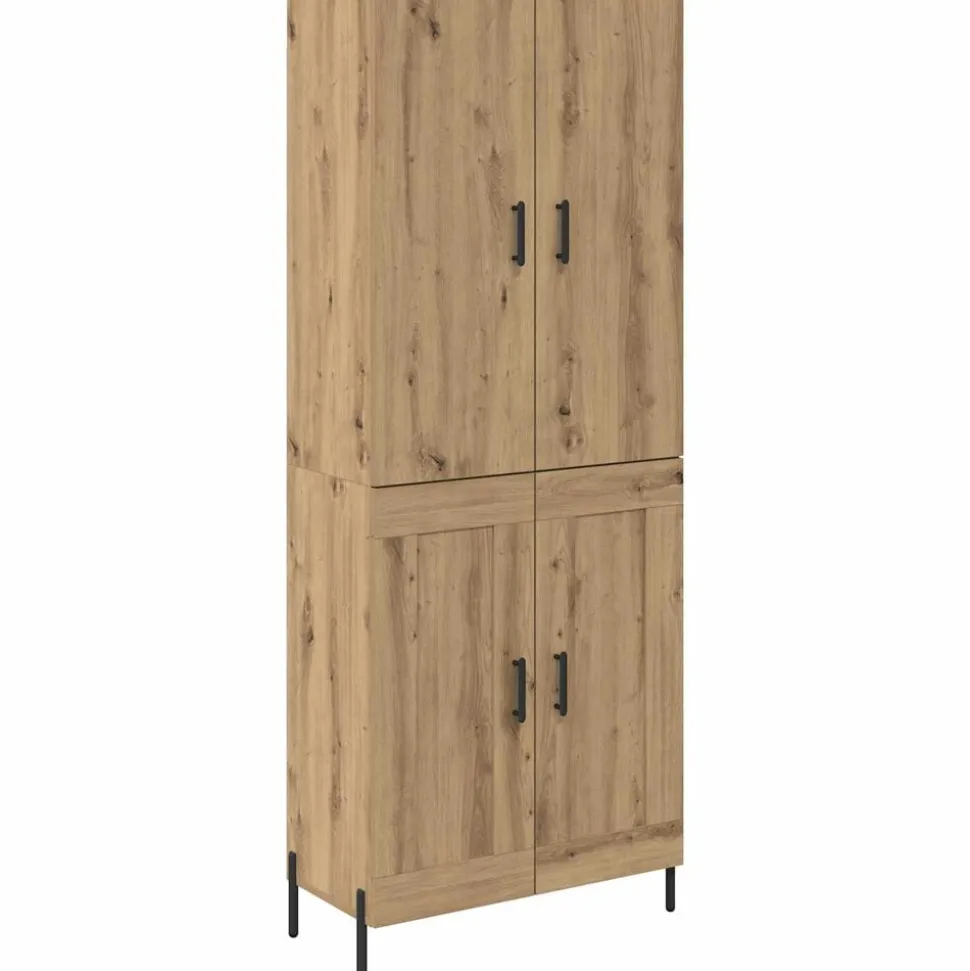 vidaXL Highboard Artisan Eiken 69,5 x 34 x 180 cm Bewerkt hout