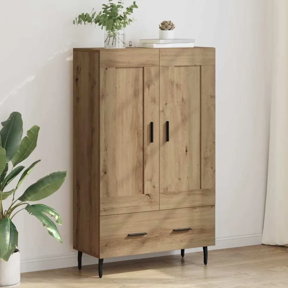 vidaXL Highboard Artisan Eiken 69,5 x 31 x 115 cm Bewerkt hout