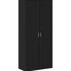 vidaXL Highboard met plank Zwart eiken 80 x 39 x 178 cm Bewerkt hout