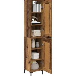vidaXL Highboard Oud Hout 34,5 x 34 x 180 cm Bewerkt hout