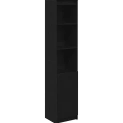 vidaXL Highboard 37,5x35x180 cm spaanplaat zwart eikenkleurig