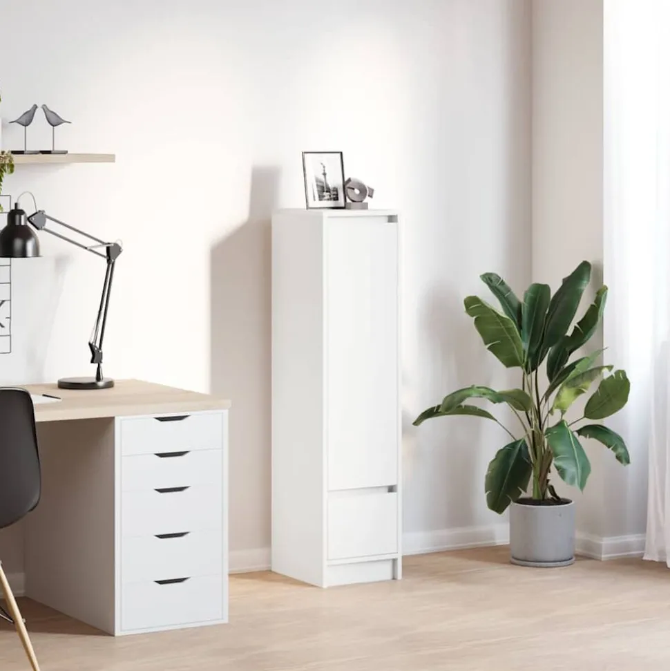 vidaXL Highboard 29,5x34x119,5 cm spaanplaat wit