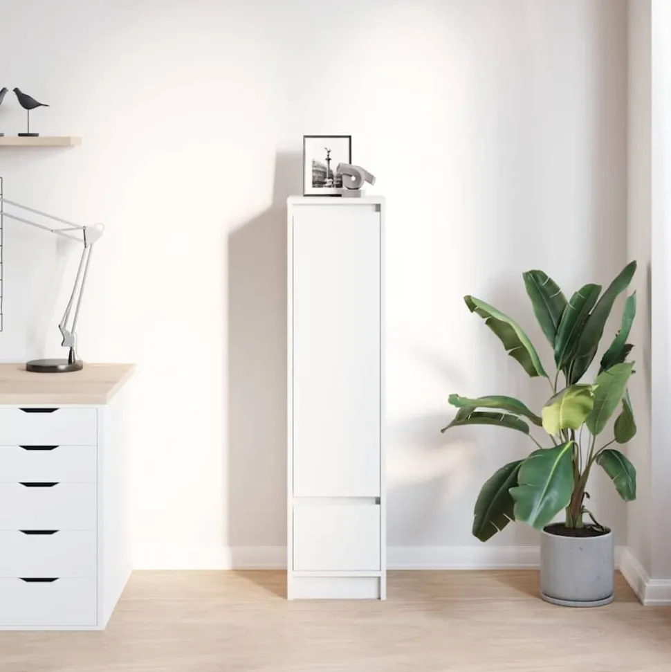 vidaXL Highboard 29,5x34x119,5 cm spaanplaat wit
