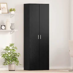 vidaXL Highboard Zwart eiken 60 x 35 x 180 cm Bewerkt hout