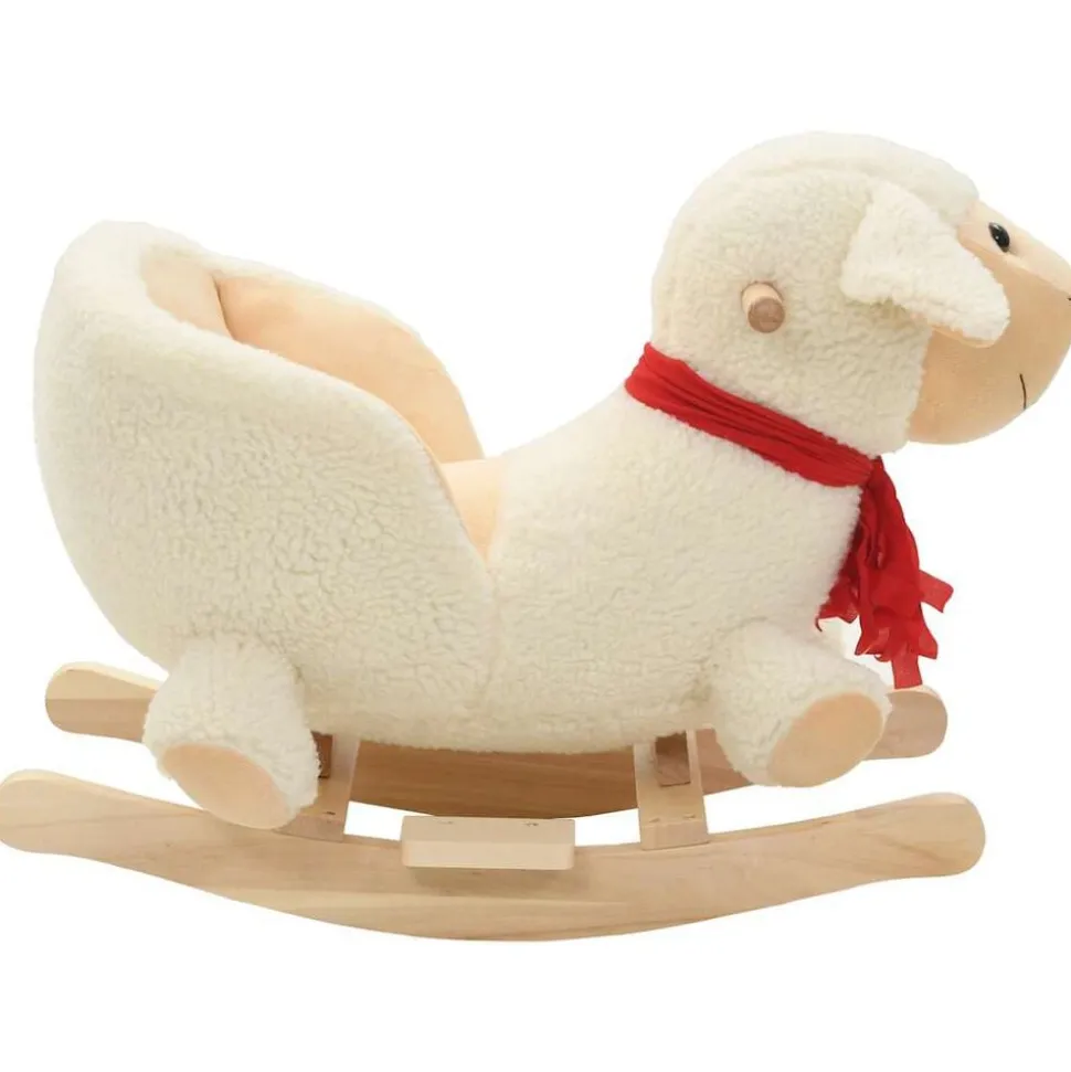 vidaXL Hobbeldier schaap met rugleuning 60x32x50 cm pluche wit
