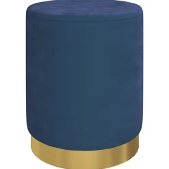vidaXL Hocker met opbergruimte rond fluweel 31 x 37 cm blauw