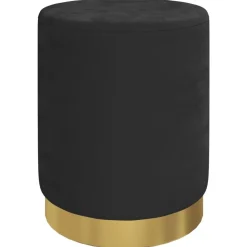 vidaXL Hocker met opbergruimte rond fluweel 31 x 37 cm zwart