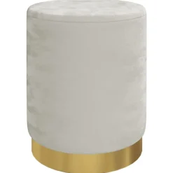 vidaXL Hocker met opbergruimte rond fluweel 31 x 37 cm lichtgrijs