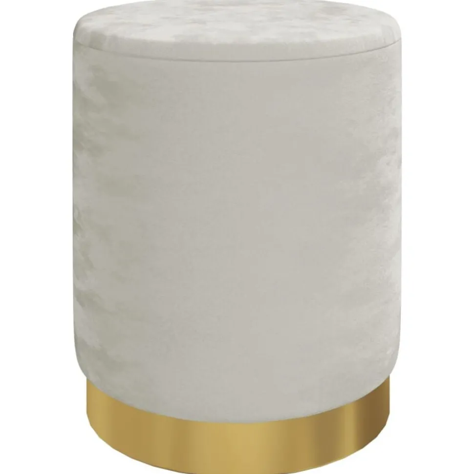 vidaXL Hocker met opbergruimte rond fluweel 31 x 37 cm lichtgrijs