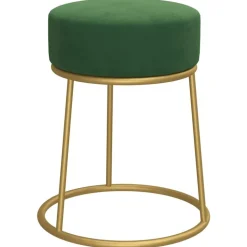 vidaXL Hocker rond fluweel groen