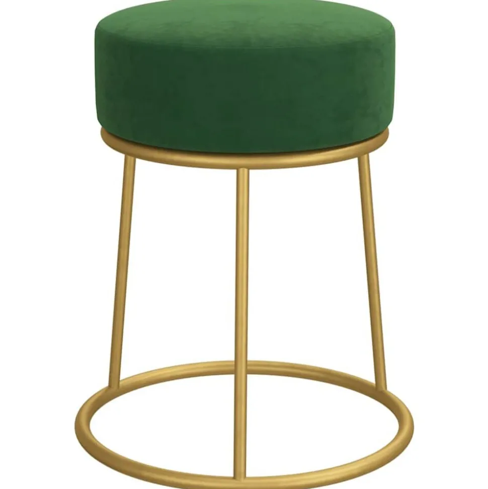 vidaXL Hocker rond fluweel groen