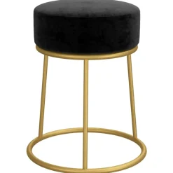 vidaXL Hocker rond fluweel zwart