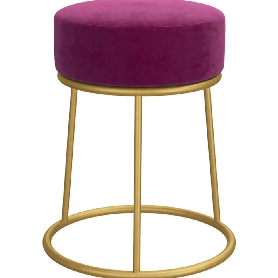 vidaXL Hocker rond fluweel paars