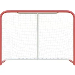vidaXL Hockeydoel met net 153x60x118 cm staal en polyester rood en wit