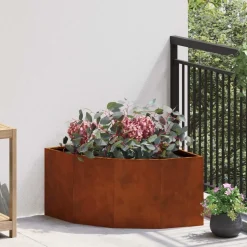vidaXL Hoek Plantbak Roestig 60 x 60 x 35 cm Cortenstaal