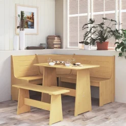 vidaXL Hoekbank REINE 151 cm massief grenenhout honingbruin
