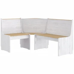 vidaXL Hoekbank REINE 151 cm massief grenenhout honingbruin en wit