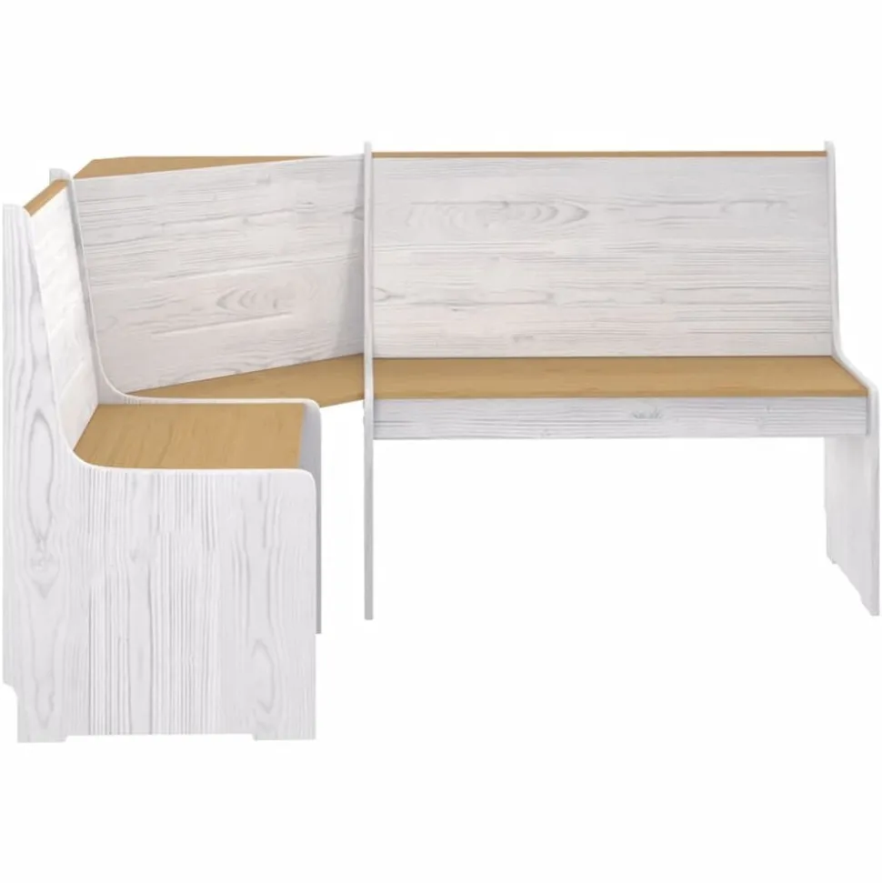 vidaXL Hoekbank REINE 151 cm massief grenenhout honingbruin en wit