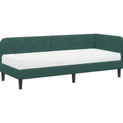 vidaXL Hoekbedframe Donkergroen 80 x 200 cm Fluweel