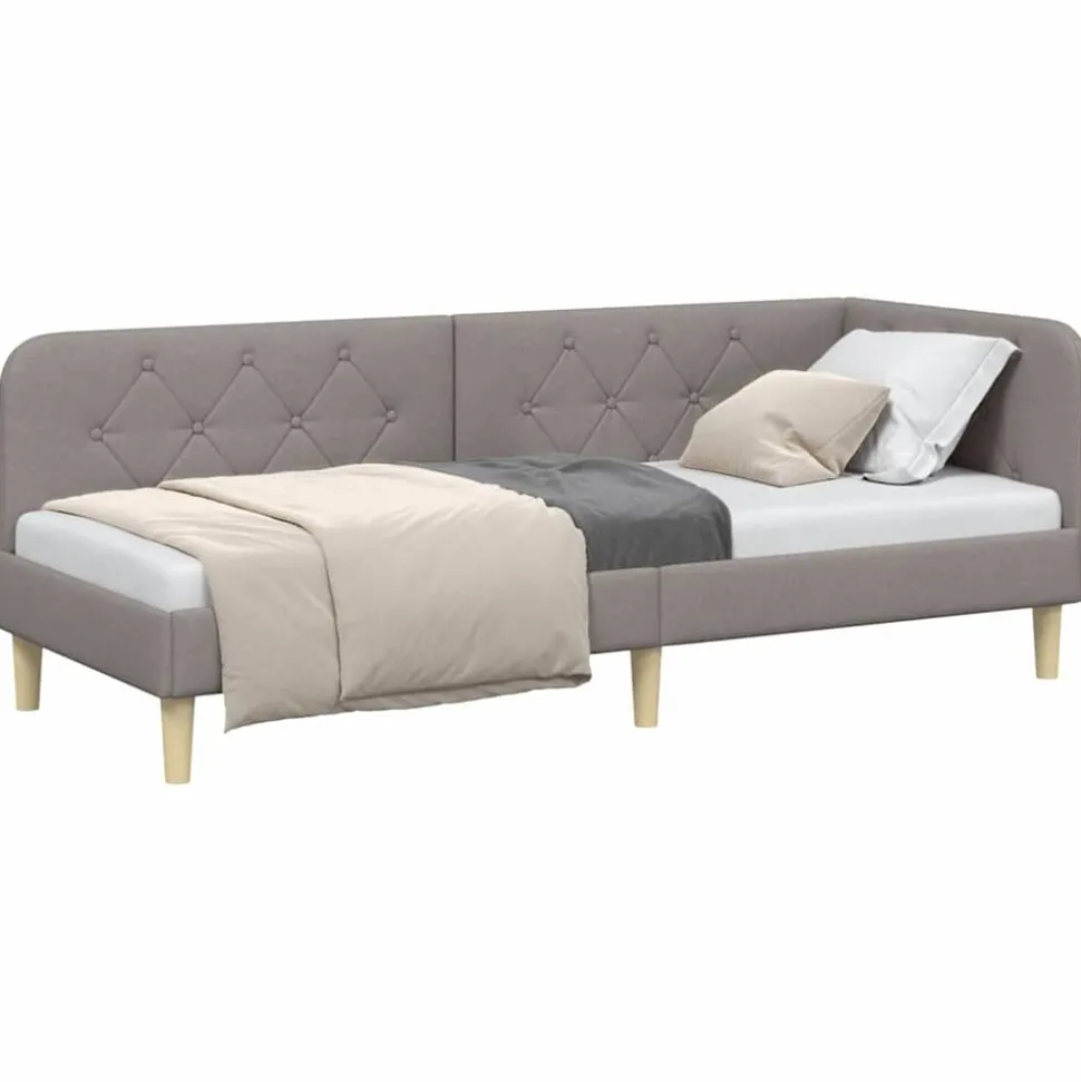 vidaXL Hoekbedframe Taupe 80 x 200 cm Stof