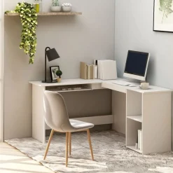 vidaXL Hoekbureau L-vormig 120x140x75 cm bewerkt hout wit