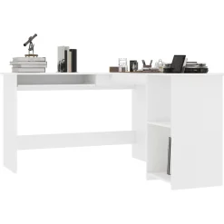 vidaXL Hoekbureau L-vormig 120x140x75 cm bewerkt hout wit
