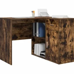 vidaXL Hoekbureau met lade Gerookt eiken 102 x 88 x 75 cm