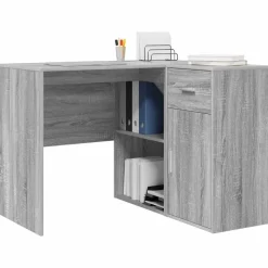 vidaXL Hoekbureau met lade Grijs Sonoma 102 x 88 x 75 cm
