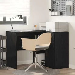 vidaXL Hoekbureau met lade Zwart Eiken 102 x 88 x 75 cm