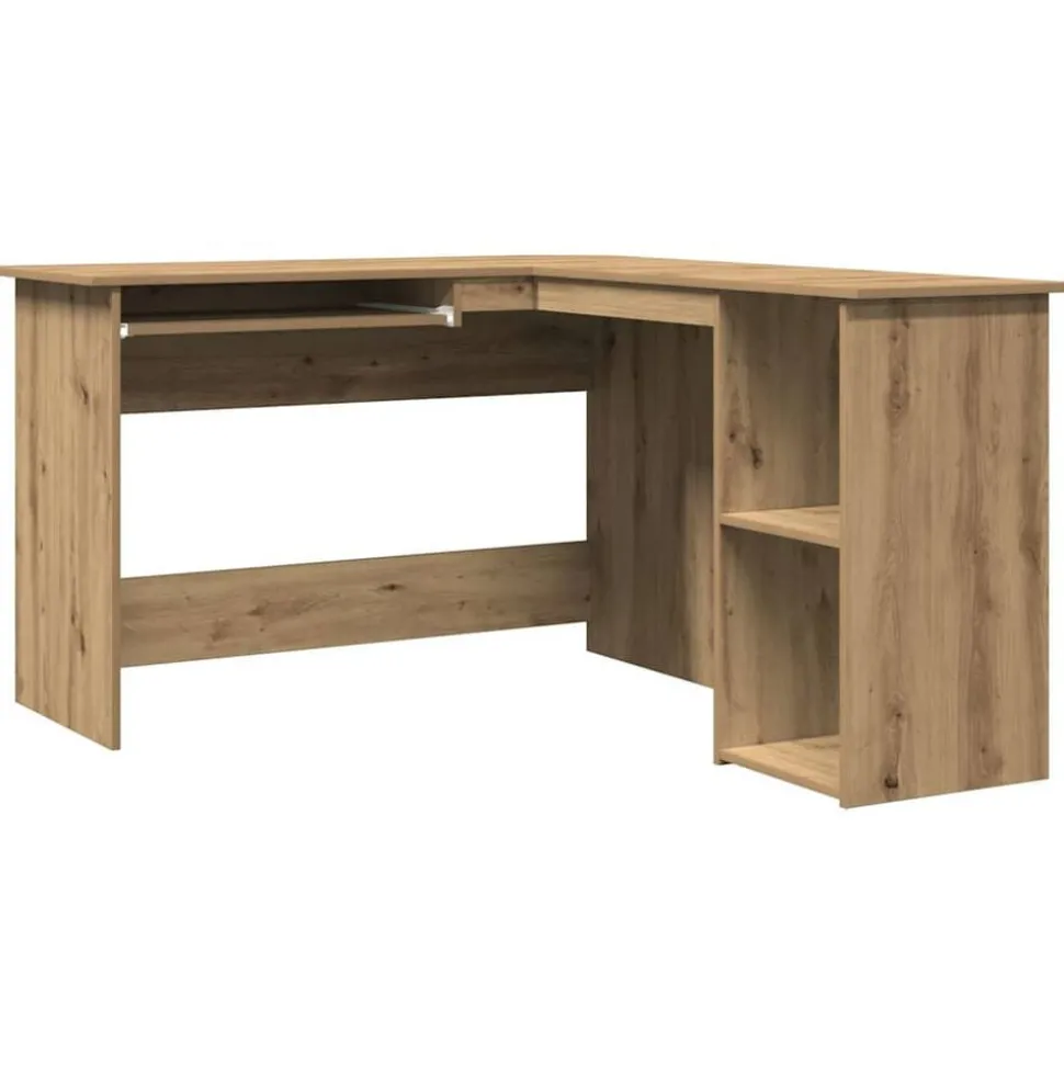 vidaXL Hoekbureau 120x140x75 cm bewerkt hout artisanaal eikenkleur