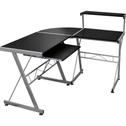 vidaXL Hoekbureau 132x112x99 cm bewerkt hout zwart