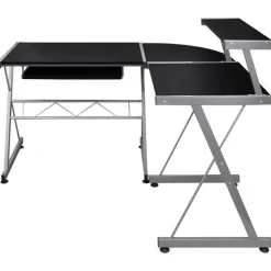 vidaXL Hoekbureau 132x112x99 cm bewerkt hout zwart