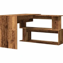 vidaXL Hoekbureau 200,5x50x76 cm bewerkt hout oud houtkleurig