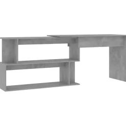 vidaXL Hoekbureau 200x50x76 cm bewerkt hout betongrijs