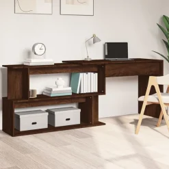 vidaXL Hoekbureau 200x50x76 cm bewerkt hout bruin eikenkleur
