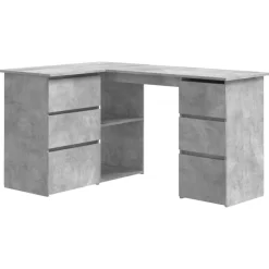 vidaXL Hoekbureau 145x100x76 cm bewerkt hout betongrijs