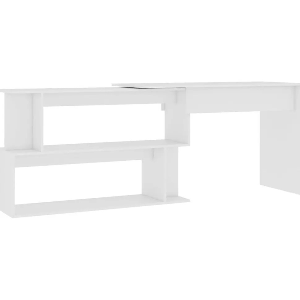 vidaXL Hoekbureau 200x50x76 cm bewerkt hout wit