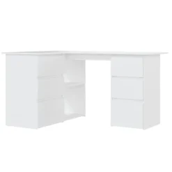 vidaXL Hoekbureau 145x100x76 cm bewerkt hout wit