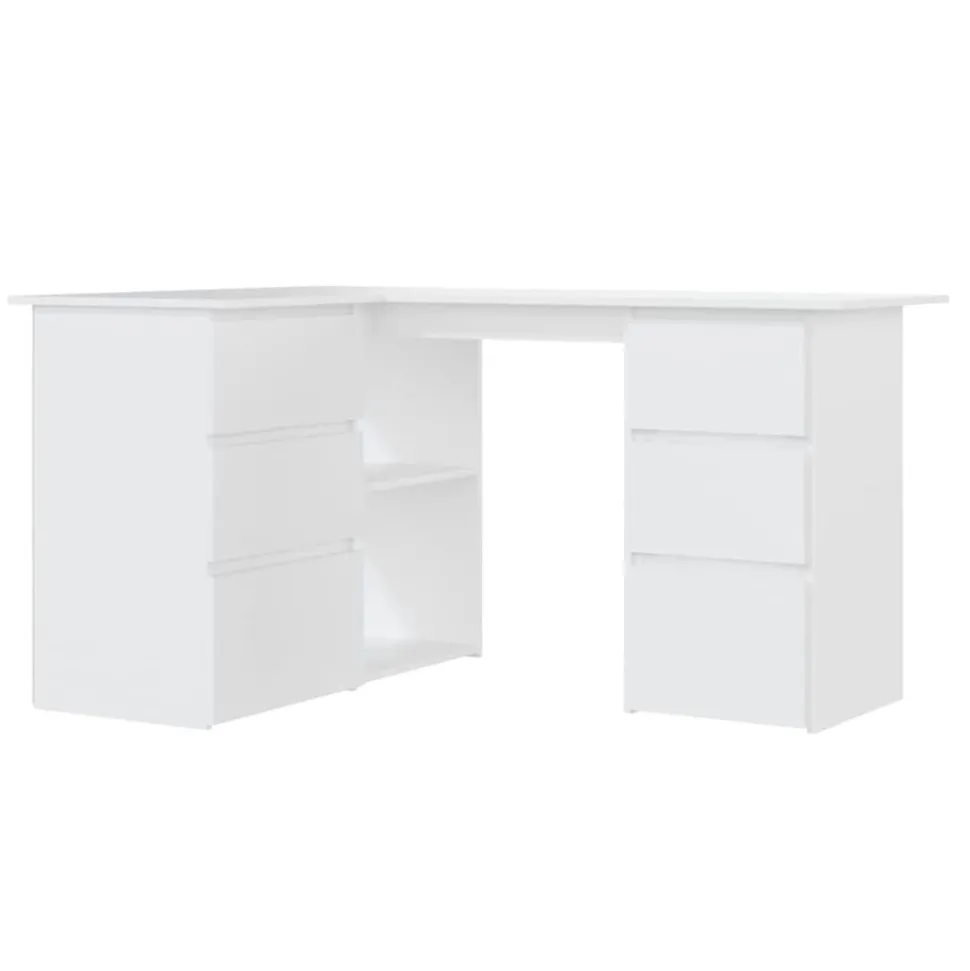 vidaXL Hoekbureau 145x100x76 cm bewerkt hout wit