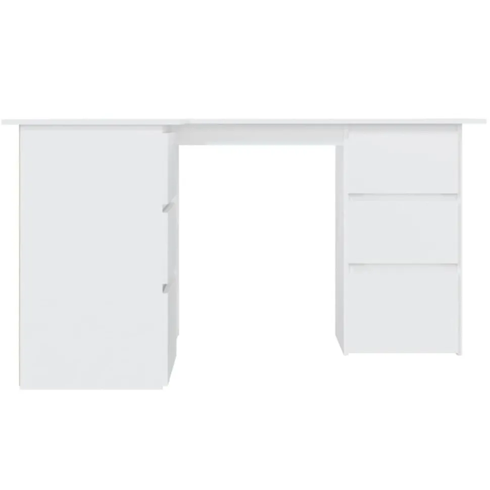 vidaXL Hoekbureau 145x100x76 cm bewerkt hout wit