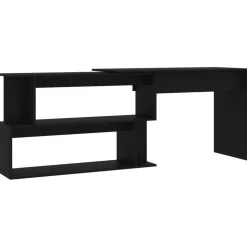 vidaXL Hoekbureau 200x50x76 cm bewerkt hout zwart