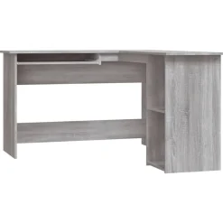 vidaXL Hoekbureau 120x140x75 cm bewerkt hout grijs sonoma eikenkleurig