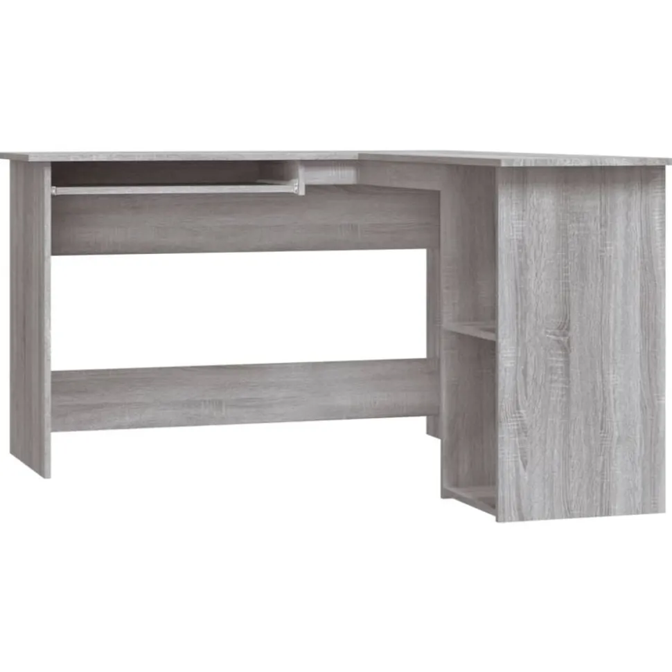 vidaXL Hoekbureau 120x140x75 cm bewerkt hout grijs sonoma eikenkleurig