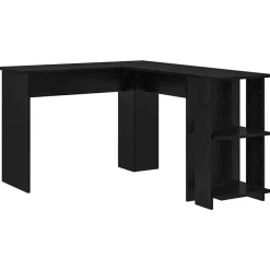 vidaXL Hoekbureau Zwart Eiken 140 x 113,5 x 75 cm Bewerkt hout