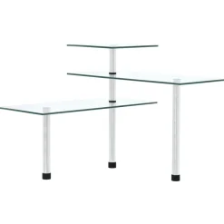vidaXL Hoekkastje keuken 3-laags gehard glas