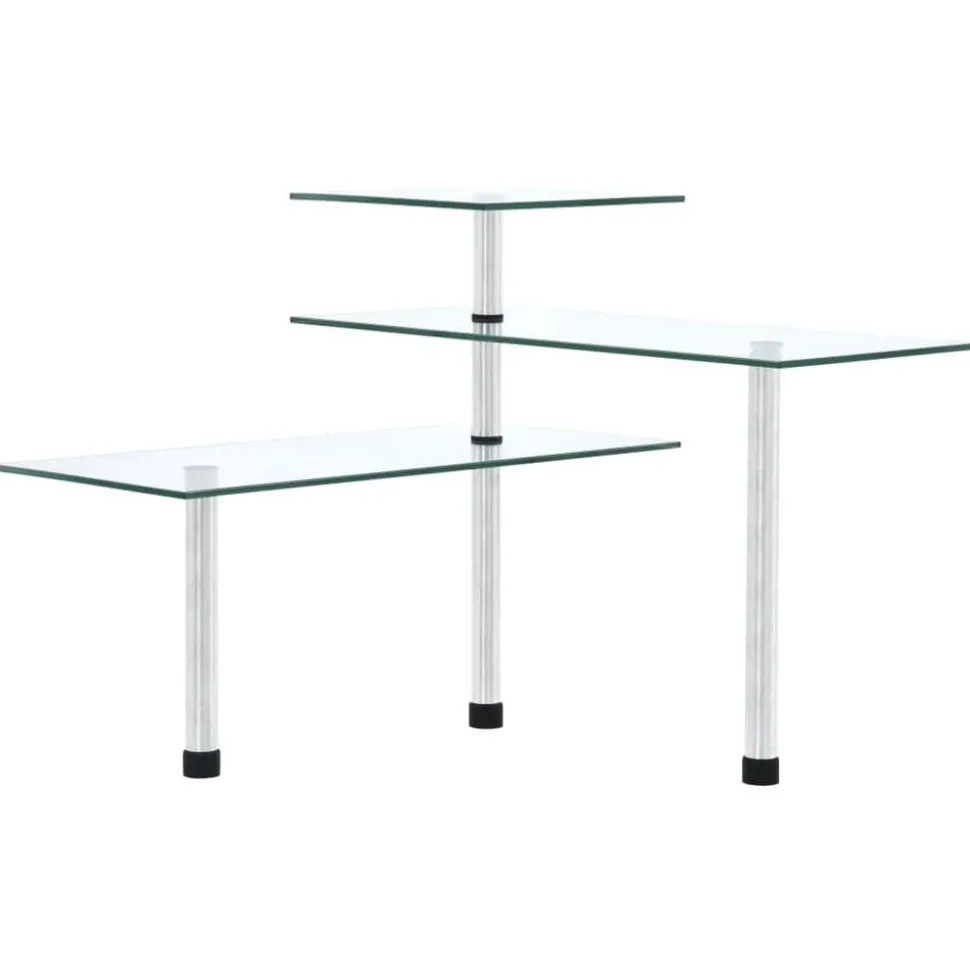 vidaXL Hoekkastje keuken 3-laags gehard glas