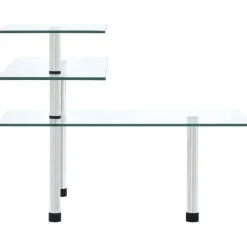 vidaXL Hoekkastje keuken 3-laags gehard glas